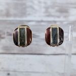 Vintage Clip On Earrings Brown & Green Tones Stylish Photo 0