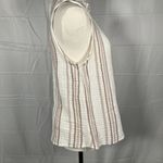 Evereve  High Neck‎ Striped Sleeveless Tank Blouse 100% Cotton Womens M Beach Photo 1