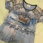 Miss Sixty Vintage Bedazzled Graphic Baby Tee Photo 0