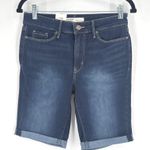 Levi's NWT Women's Size 2 W26 Dark Wash Mid Rise Bermuda Denim Shorts Cuffed Photo 0