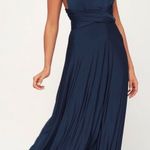 Lulus Lulu’s • Always Stunning Convertible Maxi Dress navy blue multi way bridesmaid Photo 0