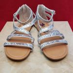Disney  Descendants Sandals - Silver Iridescent Flats - Size 5.5 Photo 5