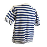 Vintage Blue White Nautical Stripe Henley Knit Short Sleeve Shirt Size Medium Photo 14