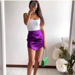 ZARA Purple Satin Effect Mini Skirt Size Medium Photo 10