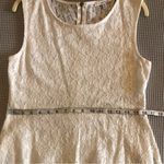 Amber Blue  white lace dress in size L gold zipper in back. New Photo 8