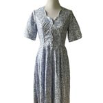Laura Ashley  80’s Vintage Blue Floral Midi Dress Size Small / Vintage 10 NWOT Photo 29