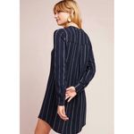 Bella Dahl Striped Tunic Dress V-Neck Vertical Striped Linen-Like Poncho Knit S Photo 1