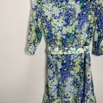 Talbots NWOT Sz 8 Floral Cotton Shirt Dress A Line Ruffled Blue Green Yellow Photo 14