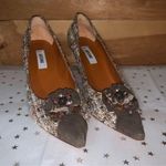 Moschino  Brown Tweed Pointed Toe Heels Photo 0