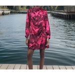 ZARA  Women's Satin‎ Effect Mini Dress Pink  Floral Size M Photo 5