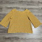 Old Navy  Women Mustard and White Striped Long‎ Sleeve Relaxed Sweater Size L Photo 6