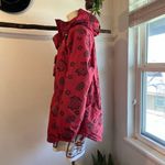 L.L.Bean Water Resistant Printed Pullover Hooded Utility Jacket Size Large Red Photo 4