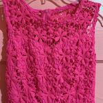 SheIn Bright Pink silk dress with crochet top. Romantic and Elegant Barbiecore Photo 1