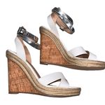 Charles David NEW Charles by White Wedge Espadrille Brit Sandals Photo 3