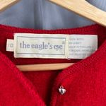 The Eagle's Eye Red 100% Wool Cropped Button Front Jacket Size 10 Vintage Photo 4