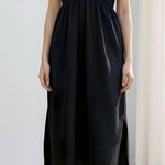 EMERSON FRY Cayman Organic Linen Midi Dress, Black, Small Black Photo 0