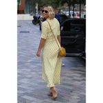 Ganni  Sunflower Polkadot Crepe Wrap Dress Yellow Pippa Middleton size 36 / S / 4 Photo 6