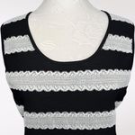 Tahari Striped Knit Tank Top Black White Sleeveless Size 8 Photo 1