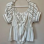 Society + Stitch Women’s Plus Size Green White Striped Tie V Photo 9