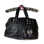 Michael Kors Real Black Leather Handbag, Silver Studs & Accents. EUC Photo 1