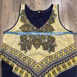 Iz Byer Blouse Tank Top Women’s Medium Floral Boho V-Neck Handkerchief Edge Blue Photo 8