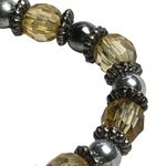 Women Bracelet Bead Stretch Bracelet Yellow Crystal Silver Handmade u Fashion J Photo 1