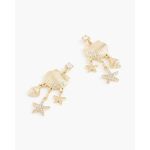 J. Crew | Seashell and starfish dangly earrings Gold Photo 0