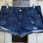 Seven7  Weekend Denim Shorts Blue Cotton Blend Zip Solid Size‎ 6 Photo 0