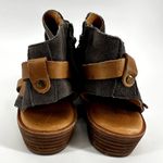 Anthropologie Anthro Gee Wawa Grace Peep Toe Sandals Buckle Ankle Zip Suede Leather Gray 9M Photo 4