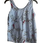 The Vermont Country Store Size Small Cardinal Bird Flannel Blue Novelty Top Photo 2