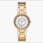 Michael Kors  Gold Mother of Pearl Quartz Watch 33mm Stainless Steel NWT Photo 2