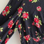 ZARA Cropped Twist-Knot Long-Sleeve Crop Top with Rose Flower Print, Size Medium Photo 6
