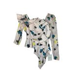 Self Portrait women's size 4 small asymmetrical pink floral top revolve new Photo 1