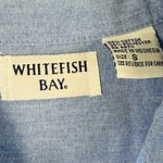 Vtg Christmas Snowman Shirt Chambray Denim Holiday Button Down Top S Festive‎ Blue Photo 2