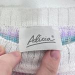 Vintage Grannycore Pastel Flower White Pink Purple 80s Crewneck Sweater Size‎ L Size L Photo 6