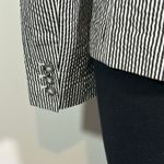 EUC LL Bean Signature‎ Striped Blazer Cotton Career Jacket Black White Womens 4 Photo 4