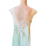 VTG California Dynasty Satin Fairy Cottagecore Etherial Lace Slip Dress Medium Green Photo 11