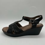 Natural Soul By Naturalizer Sandals Womens 11 Black Evie Wedge‎ Comfort Elements Photo 1