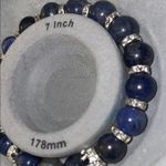 Blue stone Beaded Bracelet with Moon Charm Photo 2