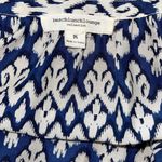 Beach Lunch Lounge Womens Ikat Notch Neck‎ 3/4 Sleeve Tunic Blouse Blue Medium Photo 5