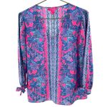 Lilly Pulitzer Women’s M Pamela 3/4 Sleeve Top Soleil Pink Paradise Elephant Photo 1