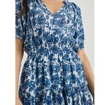 Rails Fiorella Mini Dress in Chambray Floral Size Small Ruffles Flirty Summer Photo 4