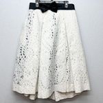 AZADEH Eyelet High Waisted Womens Midi Skirt Medium Play Festival Event Fairy White Photo 0