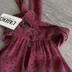 L'Agence L’Agence Top Womens Small Sleeveless Polka Dot Red Tie Neck Photo 6