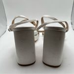 Badgley Mischka  Calida Satin Block Heels with Pearled Vamp size 9 white silk Photo 6