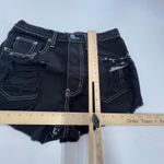 Carmar Shorts Womens 25 Black Distressed Frayed Hem High Rise Denim Grunge Photo 5