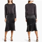 Sam Edelman Sam‎ Edelman Satin Slipdress Metallic Sparkle Boat Neck Sweater, Black, 12, NWT Photo 1