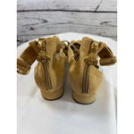 Bettye Muller Women's Tan Suede Gold Buckle Sandals Size 7.5 Photo 5