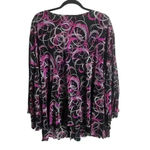 Maggie Barnes Maggie Barns 3X Blouse Geometric Print Pink Black Fairy Rave Stretchy Accordion Photo 1