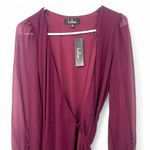 NWT Lulus | XS| My Whole Heart Burgundy Long Sleeve Wrap Dress Maxi Long New Red Photo 2